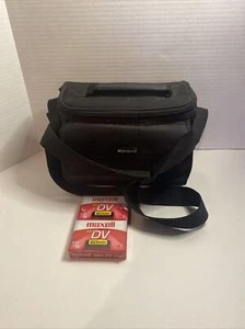 Samsonite Black Camera Bag & 2 Maxwell Dv Cassettes - Picture 1 of 8