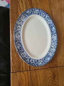 Antico piatto da portata Myott Piccardy Rose blu bianco - Foto 1 di 7