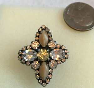 DANNIJO antique silver plated Neutral mutli Crystal Ring Sz 6 - Bild 1 von 8