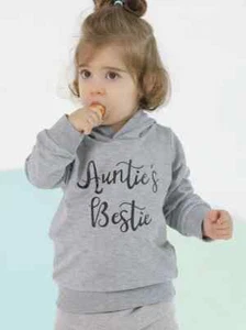 Aunties Bestie Baby Hoodie Grey 12/18 months NEW - Picture 1 of 1