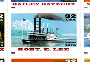 US #3095b 32c Riverboats Sheet SPECIAL DIE CUTTING. MNH VF-XF (CV $260) - Picture 1 of 3