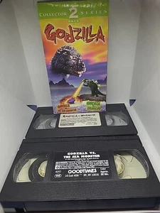Godzilla VHS 2-Pack vs The Sea Monster & Godzilla vs Megalon Gojira Goodtimes - Picture 1 of 2