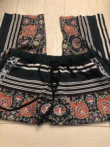 Clover Canyon Pants XS Chiffon Cropped Draw String Super Light-weight Geometric - Picture 1 of 3