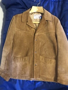 Vintage Schott Rancher Western Tan Suede Leather Jacket Coat Mens Sz 40 - Picture 1 of 17
