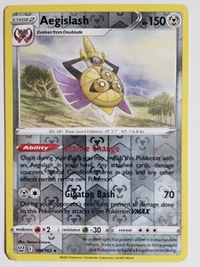 REVERSE HOLO Aegislash 108/163 LP - RARE Battle Styles Pokemon Card Naoyo Kimura - Picture 1 of 5