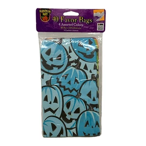 PUMPKIN PARTY Halloween Party Favor Bags 40 Ct 2001 Vintage NOS 4 Colors - Picture 1 of 2