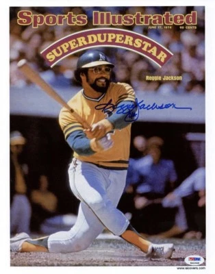REGGIE JACKSON SIGNED 11x14 SPORTS ILLUSTRATED PHOTO OAKLAND A'S ITP PSA/DNA - Image 1 of 3