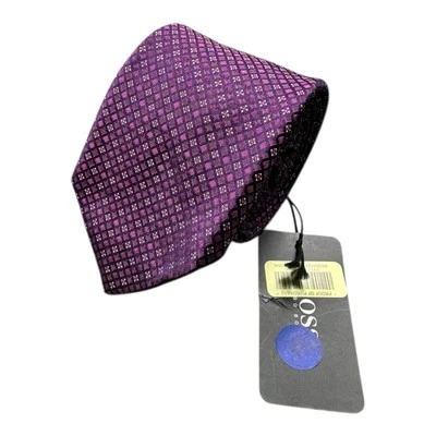 Corbata para hombre Hugo Boss púrpura claro floral geométrica seda 3 pulgadas de ancho nueva con etiquetas 98 $ Foto 1 de 4