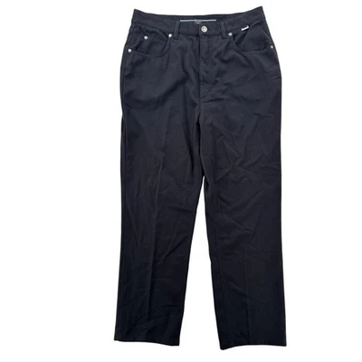 Escada Sport Pants Womens 12 Black Straight Leg Stretch Cotton Blend Made Italy - Image 1 of 4