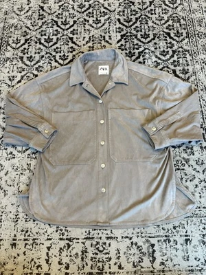 ZARA Gamuza Abotonada TALLA GRANDE - Mujer | Color: Gris | RN 77302 Foto 1 de 4