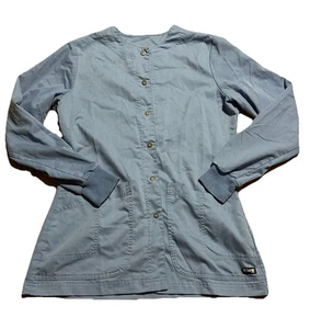 Grey's Anatomy Blue Scrub Jacket Snap Closure Long Sleeve Small - Picture 1 of 5
