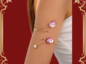 Bracciale donna sopra braccio in oro giallo 18 carati - zaffiro regolabile e diamanti - Foto 1 di 6