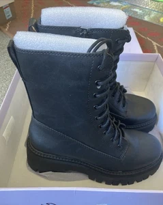 Botas Madden Girl KKNIGHT negras Pari talla 7 con cordones, cremallera lateral. Nuevo. - Imagen 1 de 5