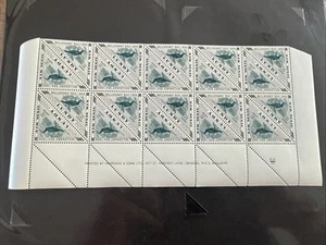 STAMPS - LUNDY MILLENARY 1954 : 2 PUFFIN - IMPRINT MARGINAL STRIP OF 10 UM - Picture 1 of 5