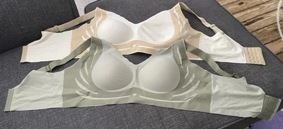 Lote de 2 - Sujetadores 3XL para mujer - Verde - Tostado - Blanco - Nuevo sin etiquetas - Mezcla de poliéster Foto 1 de 2