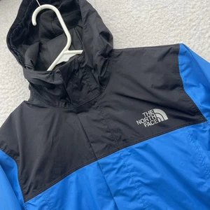 The North Face Raincoat Boys Large L 14/16 Dryvent Blue Black Ripstop Hooded - Picture 1 of 16