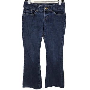 Pantalones de mezclilla para mujer Gap talla 4/27 30x29 premium acampanados tiro bajo azul lavado oscuro - Imagen 1 de 5