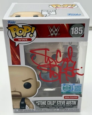«Stone Cold» Стив Остин подписанный ограниченный выпуск Funko Pop (ПК) сертификат подлинности с защитой - Изображение 1 из 4