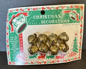 Jingle Bells Vintage Babbo Natale Slitta Grafica Natale 8 Campane USA - Foto 1 di 6