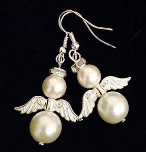 PENDIENTES ÁNGEL MUÑECO DE NIEVE/HOMBRE DE NIEVE~CON CRISTAL DE CIRCONIO HALO DE ESTRÁS - Imagen 1 de 2