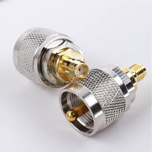 2x SMA-Female Jack RF to PL259 UHF Male Plug Connector Adapter for Radio Antenna - Picture 1 of 3