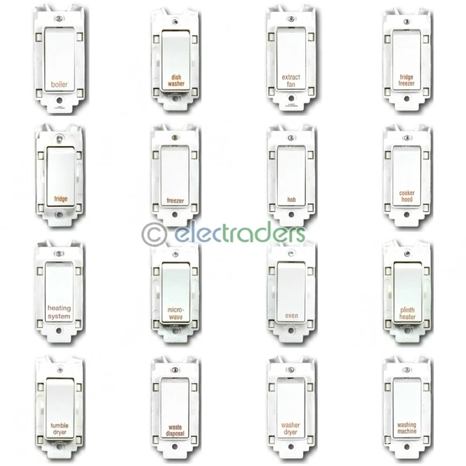 Crabtree Grid Switch 20 Amp DP Double Pole Engraved with Functions - Image 1 of 1