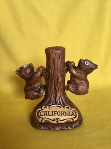Vintage Treasure Craft Pottery Bear Cubs on Tree Salt & Pepper Set California - Picture 1 of 15
