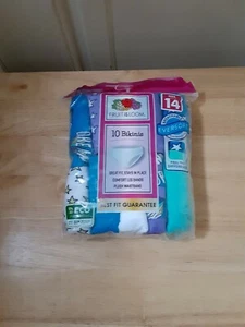 Fruit of The Loom Girls (10 Pair) of Bikinis Size 14 NEW WITH TAGS - Picture 1 of 2