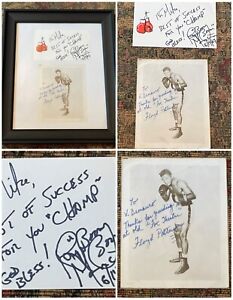 Framed, Boxers, Signed Boom Boom Mancini Card & Signed Floyd Patterson Photo