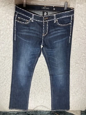 Ed Hardy by Christian Audigier Women Jeans Wide Stitch Dark Blue Size 30 - Image 1 of 4