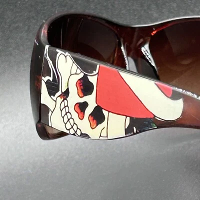 Gafas de sol de diseñador con envoltura de calavera mariposa BP218 marrón cristal degradado usadas Foto 1 de 4