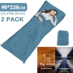 2x Schlafsack Liner 220*90cm Lightweight Travel Sheet Camping Schlafsack Wandern - Bild 1 von 15