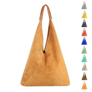 DAMEN XXL LEDER TASCHE SHOPPER Schultertasche Wildleder Velour HOBO REISE URLAUB - Bild 1 von 69