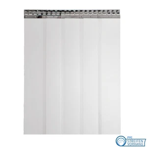 PVC Streifenvorhang Breite 2,75m "MATTIERT" Lamellen 300/3mm fertig vormontiert - Bild 1 von 9