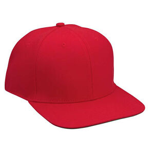 New Flat Bill Red Baseball Hat Cap Wool Snap back Adjustable Green Undervisor