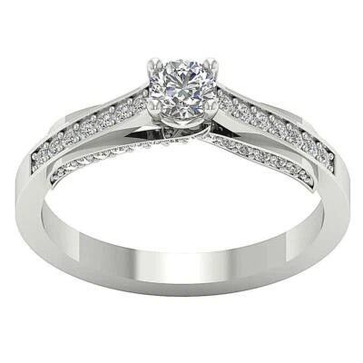 Solitaire Anniversary Ring SI1 G 0.75 Ct Round Diamond 14K White Gold Appraisal - Image 1 of 4