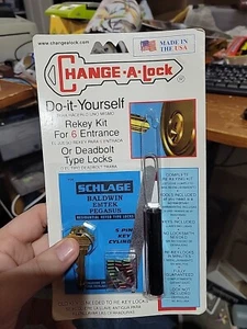 Vintage Schlage Change-A-Lock Re-Keying Kit for 6 Locks Do-it-Yourself USA - Picture 1 of 2