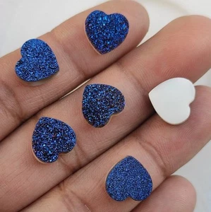 Corazón Natural Titanio Ágata Druzy Cuarzo Ético Drusy Piedras Preciosas Fabricación de Collar - Imagen 1 de 10