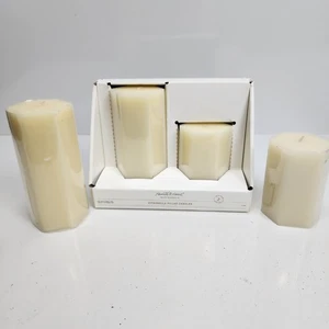 Set of 4pc Hearth And Hand With Magnolia Citronella Pillar Candles NEW - Picture 1 of 6