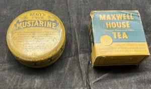Vintage Lot Of (2) Kitchen Items Mustarine & Maxwell House Tea @39 - Picture 1 of 8