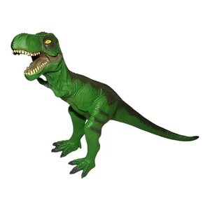 2011 Tyrannosaurus Rex Dinosaure Grand Caoutchouc Souple T-Rex Jouet Vert 20" X 14" - Photo 1/8