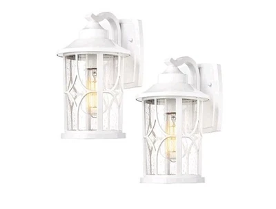 Paquete de 2 luces de aplique de pared para exteriores zeyu, luces modernas de porche para exteriores de granja Foto 1 de 4