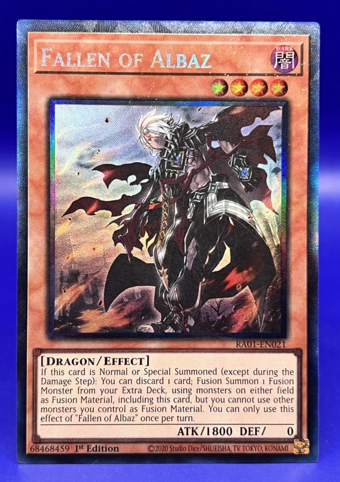 YuGiOh Fallen of Albaz  RA01-EN021 1st Ed Prismatic Collectors Rare NM - Image 1 of 4