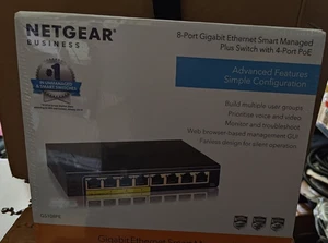GS108PE Netgear 8 port Gbps PoE Network Switch new sealed RJ45 48VDC - Picture 1 of 1