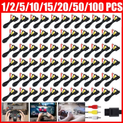 for Nintendo N64 SNES Super Gamecube RCA AV TV Audio Video Stereo Cable Cord Lot - Image 1 of 4