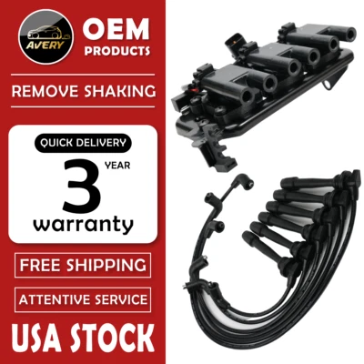 Ignition Coil & Wireset for 2.7L 2005-2010 Hyundai Tucson Kia Sportage V6 UF498 Foto 1 de 4