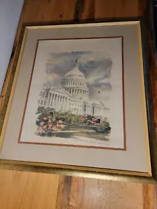 PAUL N. NORTON Litho/Druck "CAPITOL BUILDING" individuell gerahmt mit Glas 30" x 26" - Bild 1 von 9