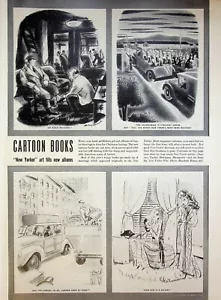 1942 Cartoon Books New Yorker Art Fills New Albums 7-Page Magazine Article - Picture 1 of 7