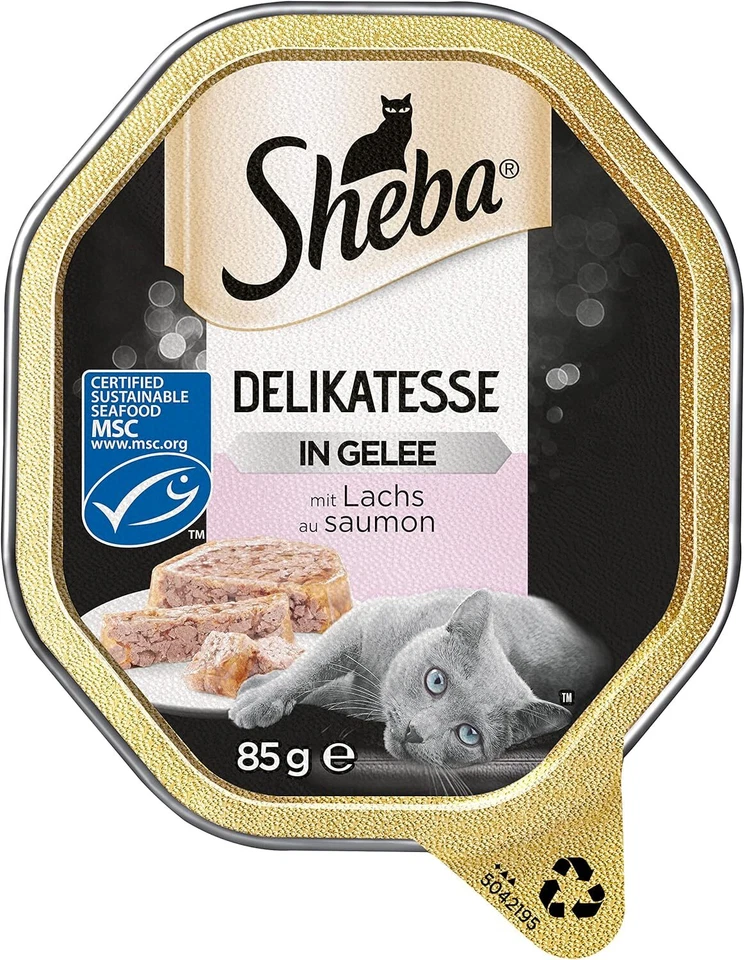 Schale Nassfutter für Katzen Delikatesse in Gelee mit Lachs 2 x 11 x 85g - Bild 1 von 4