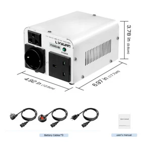 800W Step Up/Down Converter Voltage Transformer 110-120V to 220-240V 3 Outlets - Picture 1 of 9